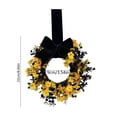 thumbnail image 2 of Handcrafted Artificial Floral Front Door Wreath with Velvet Bow, Fall Halloween Decor, Circular Garland for Home & Porch, Seasonal Decoration, Festive Wall Ornament, 2 of 6