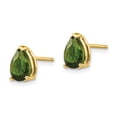 thumbnail image 2 of Auriga Fine Jewelry 14K Yellow Gold Green Tourmaline Stud Earrings for Women (L - 8mm, W- 5mm), 2 of 6