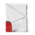 thumbnail image 2 of Movie Theater Soft Flannel Fleece Blanket, 3D Illustration Cinema Concept Clapper Board and Popcorn on Theater Seat, Cozy Plush for Indoor and Outdoor Use, 50" x 70", Red Black White, by Ambesonne, 2 of 5