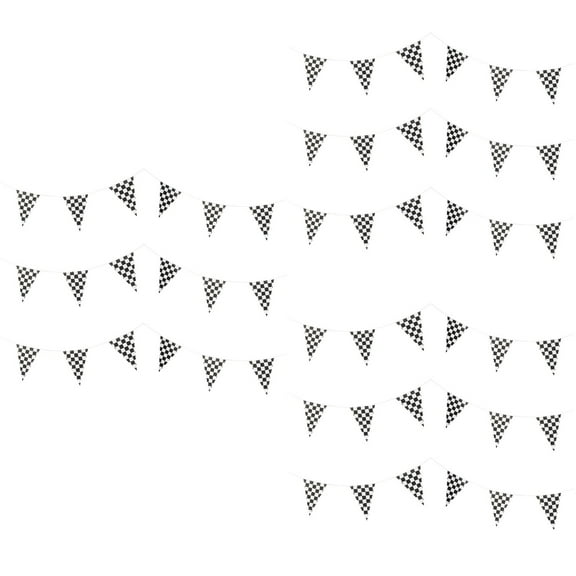 Set of 3 Checkered Flag Decor Motorcycle Birthday Decorations Race Car Party Supplies Banners