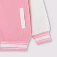 thumbnail image 4 of UAYOTSE Boys Girls Varsity Letter Print Jacket Casual Baseball Outwear Kids Basic Sweatshirts Lightweight Athletic Coat(11-12 Years,S51-Pink), 4 of 7