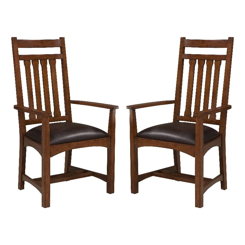 Intercon Furniture Oak Park Wood Chair with Narrow Slats in Brown (Set