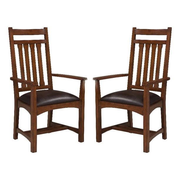 Intercon Furniture Oak Park Wood Chair with Narrow Slats in Brown (Set