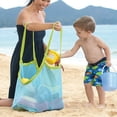 thumbnail image 4 of PULMCheerger Mesh Beach Bag,1 Pack Large Beach ToyStorage Bag Kids Sea Shell Bag Beach Toys Tote Bag Beach Pool Gear(Blue), 4 of 7