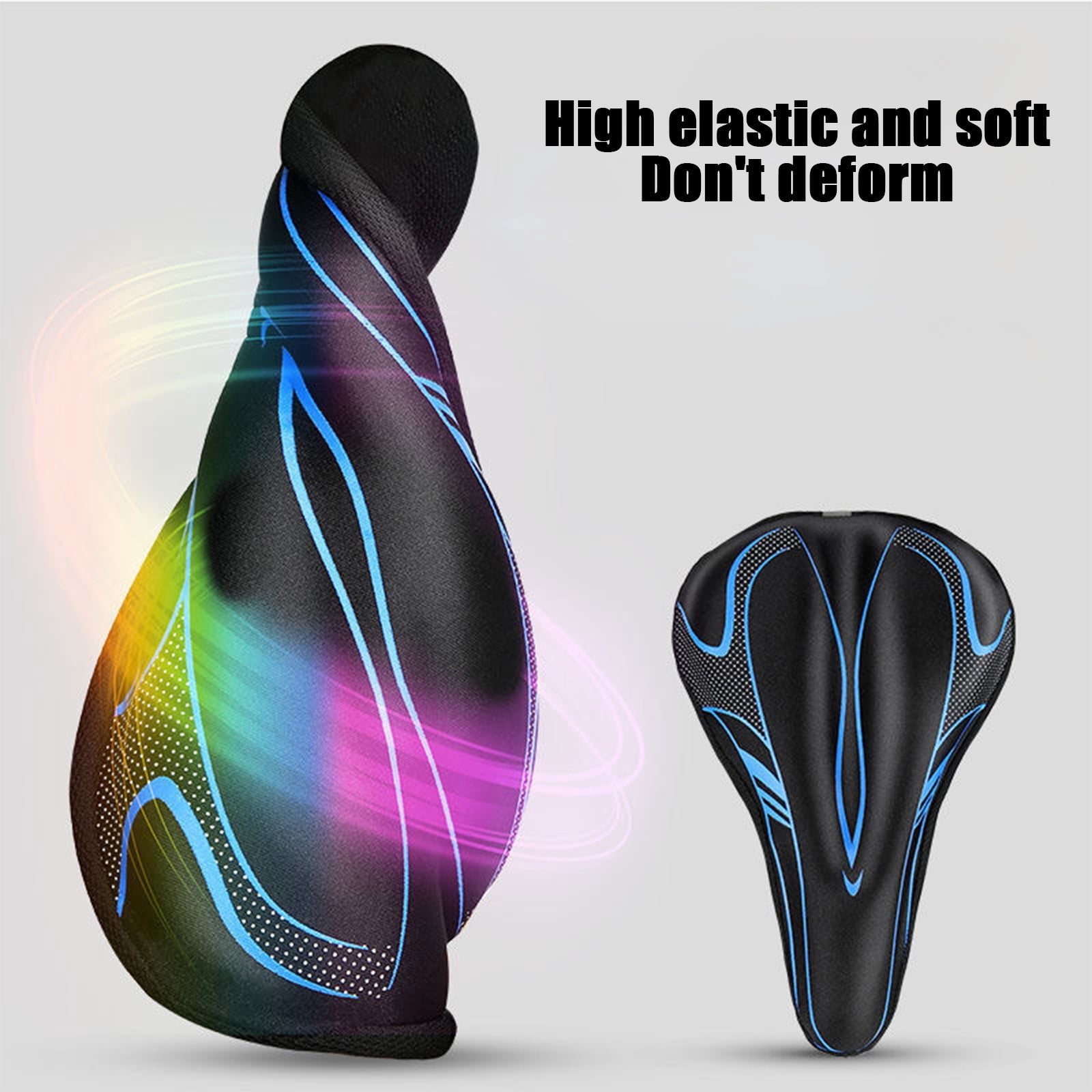 Extra Large Bike Seat Cushion, Enlarged and Widened Soft Gel Saddle Cover, Universal Thick Silicone Mountain Bike Seat Pad, Ultra Comfortable Bicycle Riding Accessory for Adults