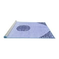 thumbnail image 2 of Ahgly Company Machine Washable Indoor Round Abstract Blue Modern Area Rugs, 5' Round, 2 of 4