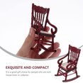 thumbnail image 2 of FENGGUIQU Brown Synthetic Miniature Rocking Chair Model for Decor Durable and Safe to Pieces, 2 of 7