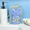 thumbnail image 5 of Easter Bunny Fleece Towel, Soft Fluffy Cute Animal Shaped Towel, Highly Absorbent Quick Drying Bath Towel, Perfect Holiday Gift for Family, 3.54*5.9in, Blue, 5 of 6