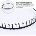 thumbnail image 3 of Mens Workout Headbands 24pcs Teeth Comb Headband Metal Wire Teeth Hair Hoop Non Slip Sharks Tooth Hairband Headpiece Hair Accessories for Girls Women Black Hair Styling Accessories, 3 of 5