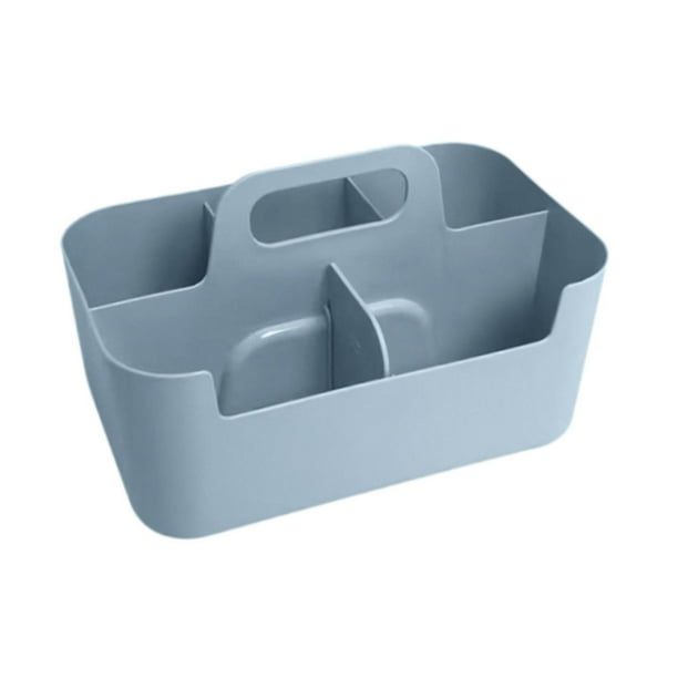 con manejo de organizador de usos múltiples, contenedor de maquillaje de tocador, contenedor de papelería, cesta de escritorio apilable para Azul