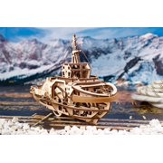 Submarine Tugboat Ugears 3D Mechanical Wooden Model for Self Assembling DIY Brainteaser