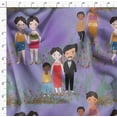 thumbnail image 4 of Soimoi Purple polyester Crepe Fabric Garden Theme Human Figure Print Fabric by the Yard 42 Inch Wide, 4 of 5