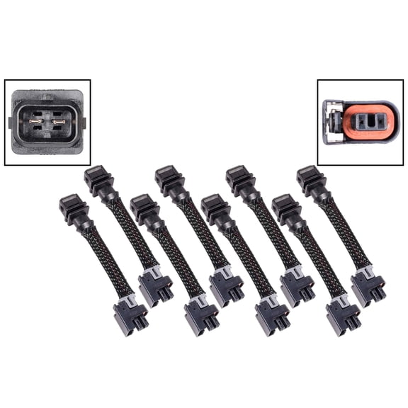 ICT Billet Wire Harness Adapter Compatible with Jetronic EV1 to Mini Delphi Multec 2 Injector OEM