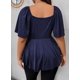 thumbnail image 2 of Blusa Eytino para mujer, talla grande, cuello en V, con ojales, 2 of 6