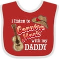 thumbnail image 3 of Inktastic I Listen to Country Music with My Daddy Guitar and Hat Boys or Girls Baby Bib, 3 of 4