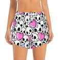 thumbnail image 2 of Goofa skull with hearts Printed Women 2 in 1 Running Shorts,Quick Dry Athletic Workout Shorts,High Waisted Athletic Shorts with Liner Pockets-Large, 2 of 7