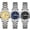 Black, variant on 306 Woman's Geometric Faceted Quartz Watch Day & Date Display Stainless Steel Case & Bracelet Water Resistant Multiple Dial Colors - Blue