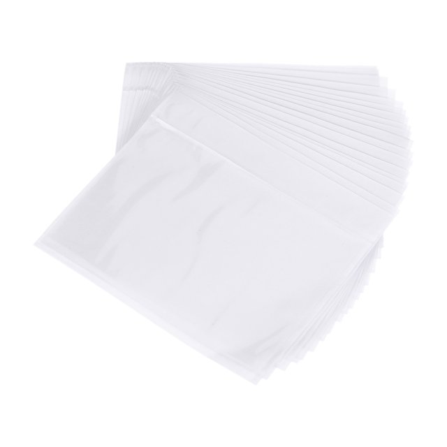 Unique Bargains 4.5x5.5' Clear Packing List Envelope, 50 Pack Self-Adhesive Side Loading Invoice Label Pouch Sleeves
