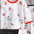 thumbnail image 4 of TOWED22 Fall Winter Toddler Baby Boy Outfit Dinosaur Embroidered Long Sleeve Sweatshirt Pullover Tops and Pants Set Size:3-4 Y,Color:Watermelon Red, 4 of 4