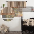 thumbnail image 4 of VHC Brands Sawyer Mill Charcoal Farmhouse Curtains for Kitchen Window Topper Linen Plaid Striped Patchwork Ruffled Light Filtering (Valance 19x72), 4 of 7