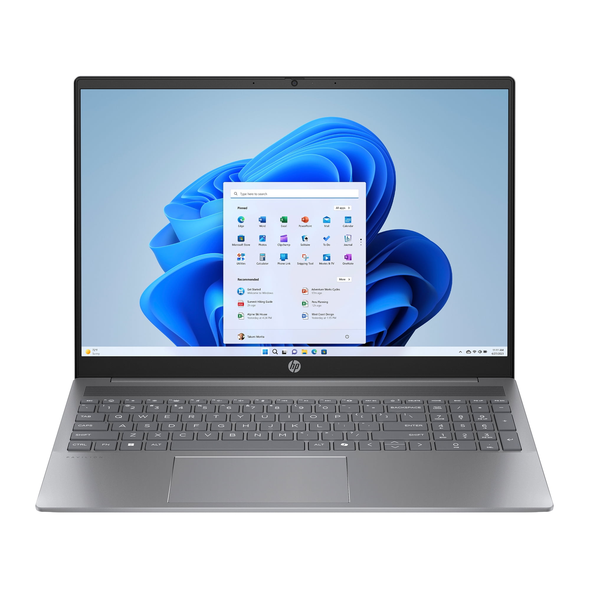 HP Pavilion 16 inch Laptop AMD Ryzen 5-8540U AI PC 8GB RAM 512GB SSD Meteor Silver Aluminum