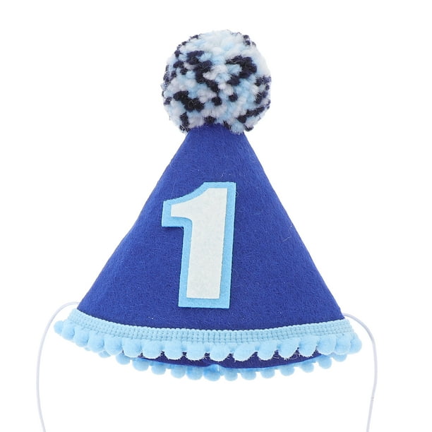 BRIGHTFUFU Sombrero de cumpleaños para bebé, sombrero de cono para 1er cumpleaños, tocado de fiesta de cumpleaños, sombrero decorativo