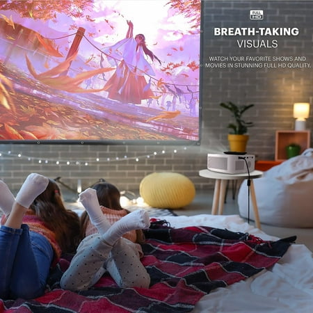 Kodak - FLIK X10  Full HD Multimedia Projector Kit, 1080p Portable Home Theater Bundle with 100” Projection Screen - White