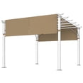 thumbnail image 1 of Outsunny 2 Pcs Auvent de Pergola 16 x 4 Pi, Protection UV pour Pergola, Sable, 1 of 10