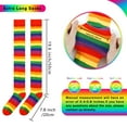 thumbnail image 7 of Wowstyle Women's 2-Pack Rainbow Striped Stockings Thigh High Socks for Women Rainbow Socks over The Knee Stockings Extra Long Cosplay Costumes Day Accessories Size 4-8, 7 of 7
