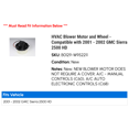 thumbnail image 2 of HVAC Blower Motor and Wheel - Compatible with 2001 - 2002 GMC Sierra 2500 HD - AC Delco, 2 of 2