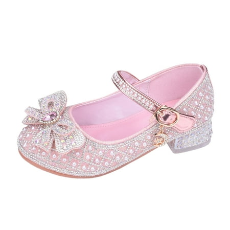 

NIEWTR Baby Girls Mary Jane Flats with Bowknot Non Slip Soft Sole PU Toddler Dress Shoes(Pink 26)