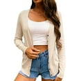 thumbnail image 3 of UKAP Ladies Knit Cardigan Long Sleeve Knitted Sweaters Winter Warm Sweater Basic Chic Tops Apricot XL, 3 of 6