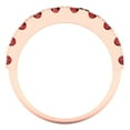 thumbnail image 5 of 1 ctw Wedding Band for Women - 18K Rose Gold Natural Garnet Stackable Eternity Ring, 5 of 6