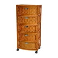 thumbnail image 2 of Oriental Furniture Natural Fiber Chest of Drawers, 5 Drawer, Honey color, 2 of 2