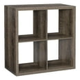 thumbnail image 1 of Linon Armoire de Rangement en Bois à Quatre Casiers Gris, 1 of 11