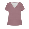 thumbnail image 6 of Womens Summer V-neck Tops Rolled Short Dolman Sleeve Tee Shirts Plain Tshirt Casual Fashion Clothes (XL, Purple-A), 6 of 6