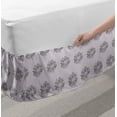 thumbnail image 2 of Floral Bed Skirt, Image of Vintage Style Hand Drawn Flowers and Polka Dots, Elastic Bedskirt Dust Ruffle Wrap Around for Bedding Decor, 4 Sizes, Pale Mauve Charcoal Grey, by Ambesonne, 2 of 2