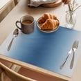 thumbnail image 3 of Navy Blue Grey Ombre Placemats Set of 4 Farmhouse Gradient Minimalist Place Mats Indoor Wipeable Table Mats Washable Cloth Dining Table Placemats for Kitchen Holiday Party Home Decor 13x19 Inch, 3 of 9