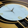 thumbnail image 3 of 24 inch Luxury Gold & White Metal Wall Clock - Marble Pattern Silent Quartz Clock, Modern Art Hollow Large Size Decorative Wall Clock for Living Room / Bedroom (No Battery), 3 of 10
