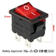 thumbnail image 2 of Uxcell AC12A/125V 10A/250V DPST 4P 2 Position I/O Red LED Light Boat Rocker Switch 5Pcs, 2 of 6