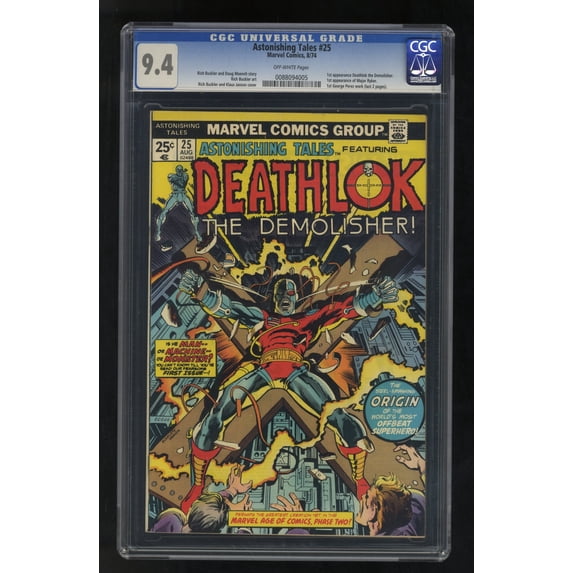 Astonishing Tales #25 CGC NM 9.4 Off White 1st Deathlok and George Perez Art! Comic Book