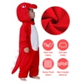 thumbnail image 2 of Joyfy Baby Dinosaur Costume for Toddler 3-4 Years, Red Hooded Zipper Pajama for Halloween Dress Up, 2 of 6