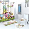 thumbnail image 4 of Fwttom Décorations de Pâques Rideau de Douche Lapin de Pâques Œuf Salle de Bain Maison Séparation Humide/sèche Rideau de Douche Imperméable, 4 of 5