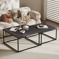 thumbnail image 6 of Chnnmbrn Coffee Tables, 2 Piece Set Square Nesting Table for Living Room, Black, 6 of 6