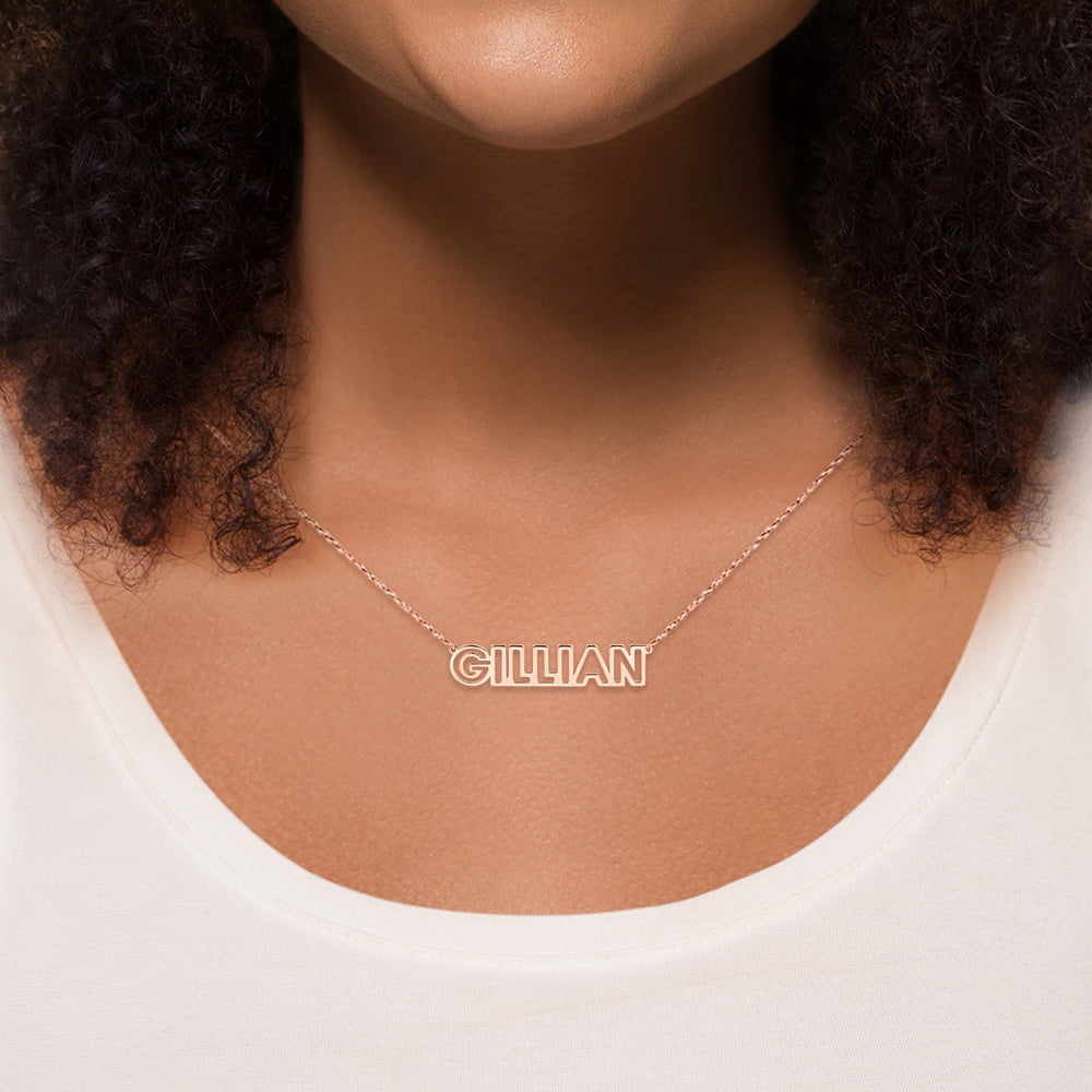 Personalized Planet Women's Sterling Silver Open Uppercase Name Necklace