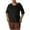 Black, variant on Women's Common Thread V-Neck Short Sleeve Solid Color Pullover Casual Top The Unspoken Standard in Effortless Wardrobes
