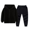 thumbnail image 2 of Futezty Toddler Boys Girls Clothes Fall Winter Outfit Sets, Baby Outfits Long Sleeve Crew Neck Hooded Pocket 3M 6M 12M 18M 24M 2T 3T 3PCS Everyday, 2 of 3