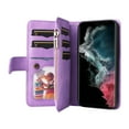 thumbnail image 2 of ELEHOLD for Samsung Galaxy S24 Plus Wallet Case Zipper Pocket Large Capacity Card Slots Flip Stand Magnetic Phone Cover design for Samsung Galaxy S24 Plus with Wrist Strap Purse Case,Purple, 2 of 9