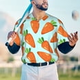 thumbnail image 6 of Balery Cartoon Carrot Baseball Jersey for Men Casual Button Down Shirts Short Sleeve Active Team Sports Uniform-3X-Large, 6 of 9