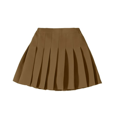 Lullu Girls Pleated Tennis Skirt High Waisted Athletic Skort with Liner Shorts Sizes 3-16
